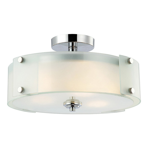 Canarm Ryker, Ifm432A15Ch, 3 Lt Flush Mount, Frosted Glass, 60W Type A, 15In. IFM432A15CH